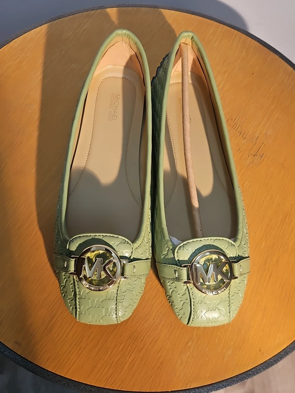 Michael Kors Green Logo Ballet Flats Size 10